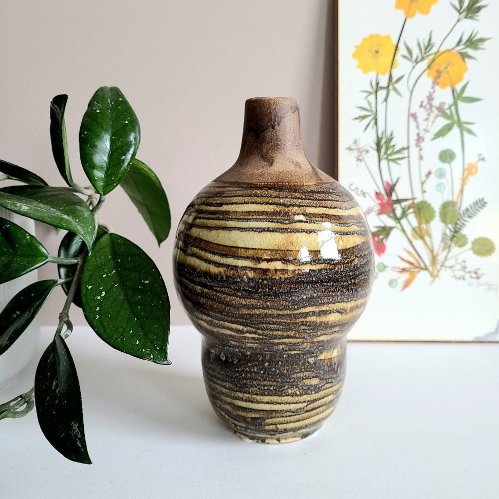 Hand made ceramic vase unusual shape.